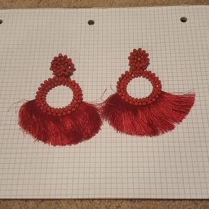 Circle fringe earrings